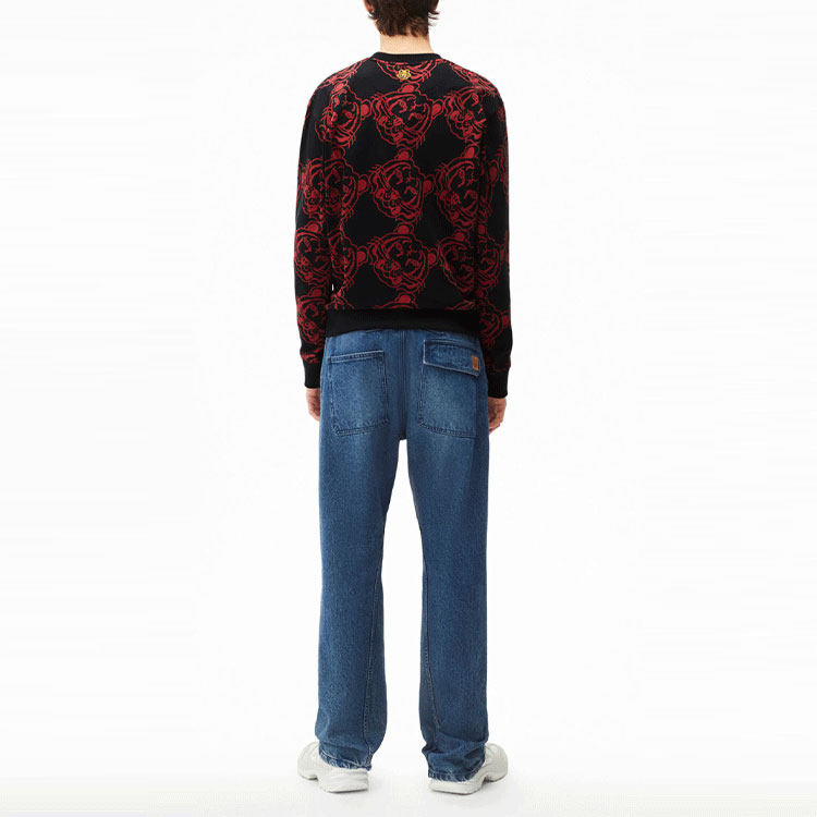 Purchase KENZO SS22 Año del Tigre Sudadera Negra Logo y Estampado de Tigre FC55SW000CMF-99