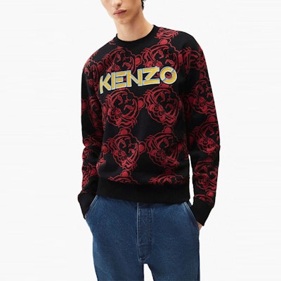 KENZO SS22 Año del Tigre Sudadera Negra Logo y Estampado de Tigre FC55SW000CMF-99 Details for KENZO SS22 Año del Tigre Sudadera Negra Logo y Estampado de Tigre FC55SW000CMF-99