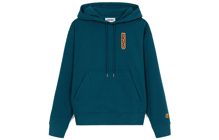 Lookbook KENZO SS22 虎年系列霓虹虎圖藍色寬鬆連帽衫 男款 FC55SW534CMO-73