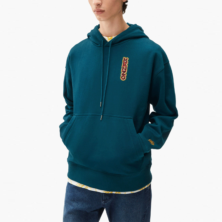 Details for KENZO SS22 虎年系列霓虹虎圖藍色寬鬆連帽衫 男款 FC55SW534CMO-73