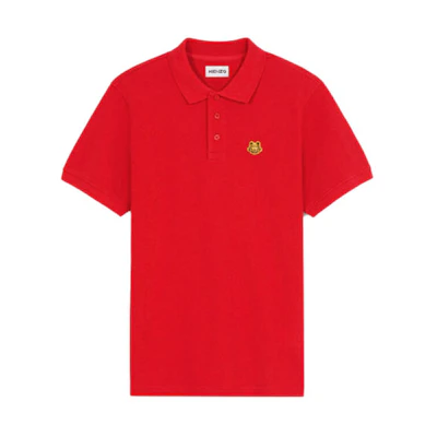 KENZO SS22 Year of the Tiger Capsule Red Tiger Crest Polo Shirt FC55PO001CPU-21