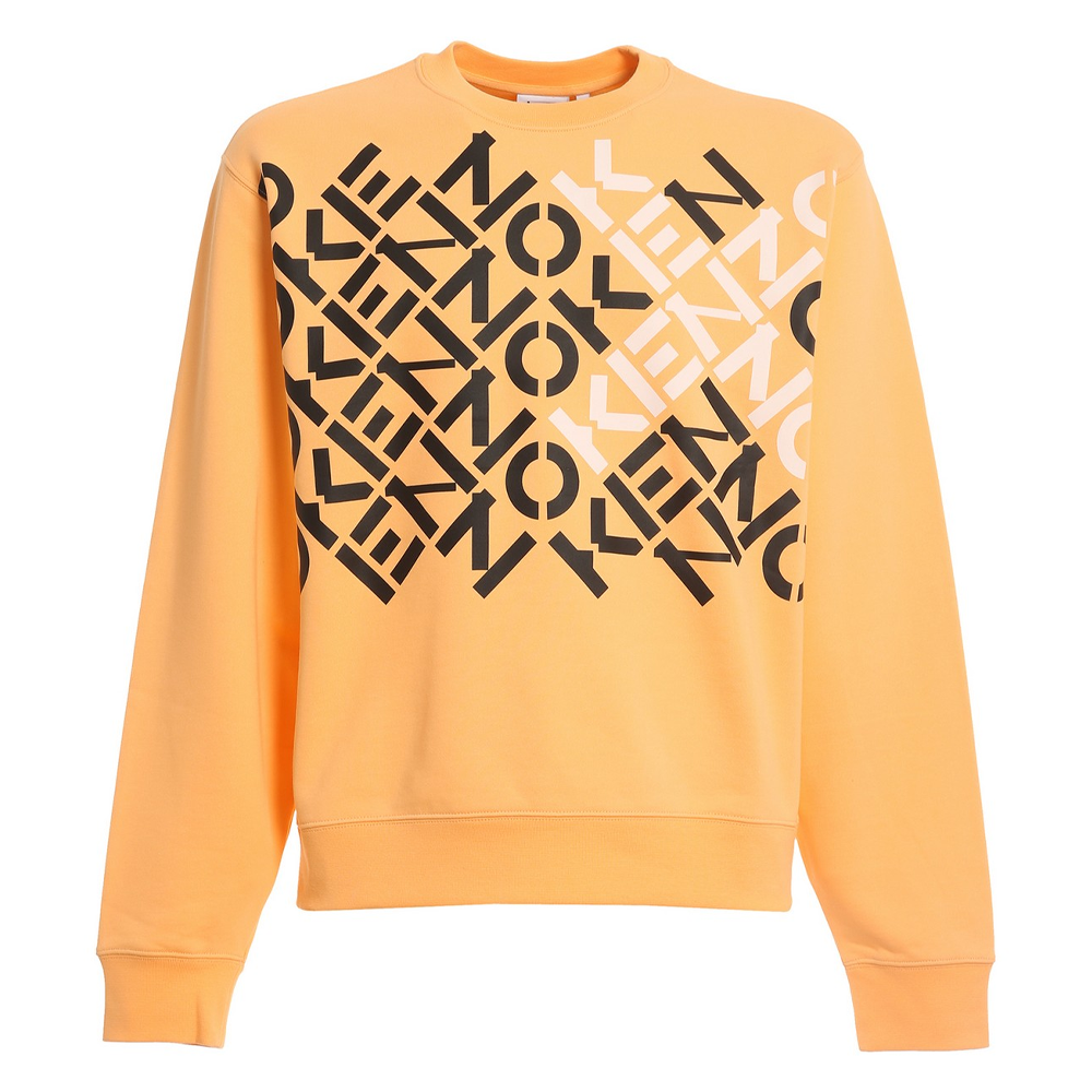 KENZO SS22 Yellow Printed Crewneck Long Sleeve Sweatshirt Men FC55SW0324MS-36
