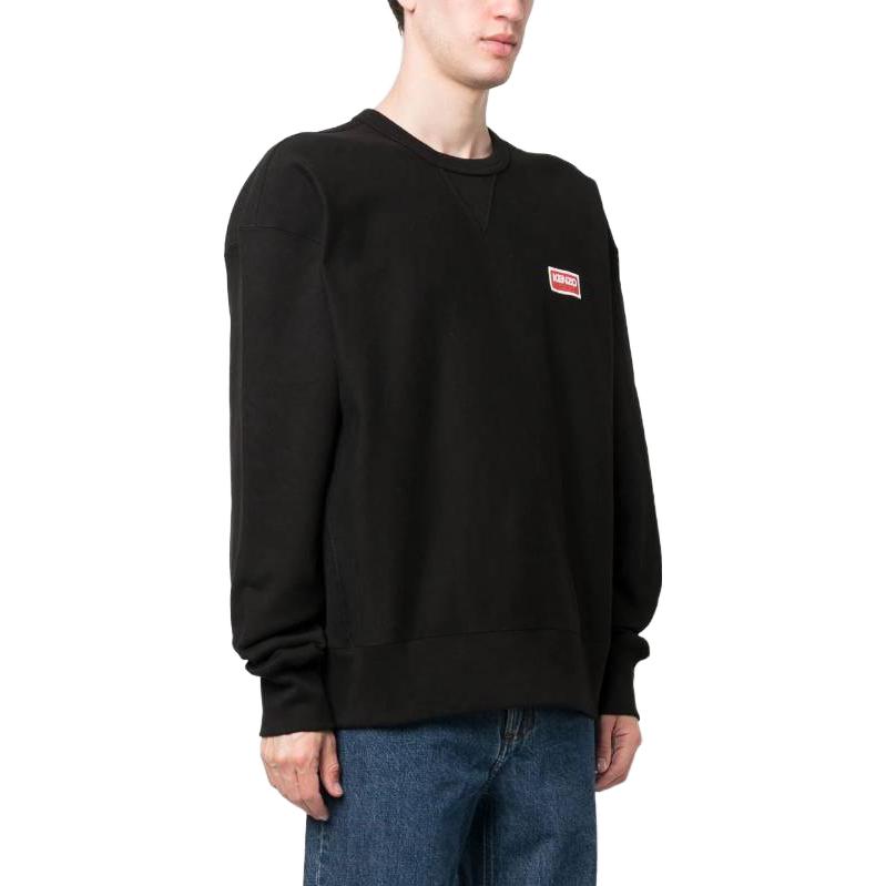 Details for KENZO SS23  Black Crewneck Sweatshirt with Block Letter Print. FD65SW0714ME-99J