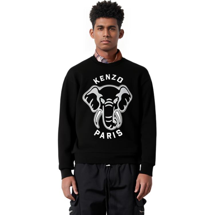 KENZO SS23  Black Elephant Print Crewneck Long Sleeve Sweatshirt FD65SW0474MF-99J 圖 5