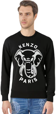 KENZO SS23 Sudadera Negra de Manga Larga con Estampado de Elefante FD65SW0474MF-99J Details for KENZO SS23 Sudadera Negra de Manga Larga con Estampado de Elefante FD65SW0474MF-99J