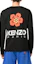 Shop KENZO SS23 黑色圖案標誌印花長袖圓領T恤 FD55TS4444SG-99J