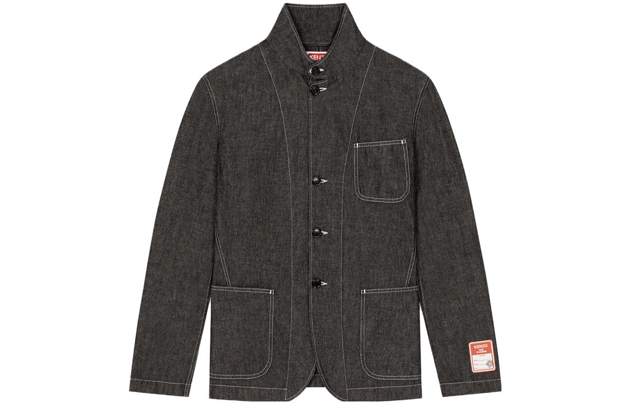 KENZO SS23  Black Grey Contrast-Stitch Denim Jacket FD55DV2116Y1-BM 圖 2