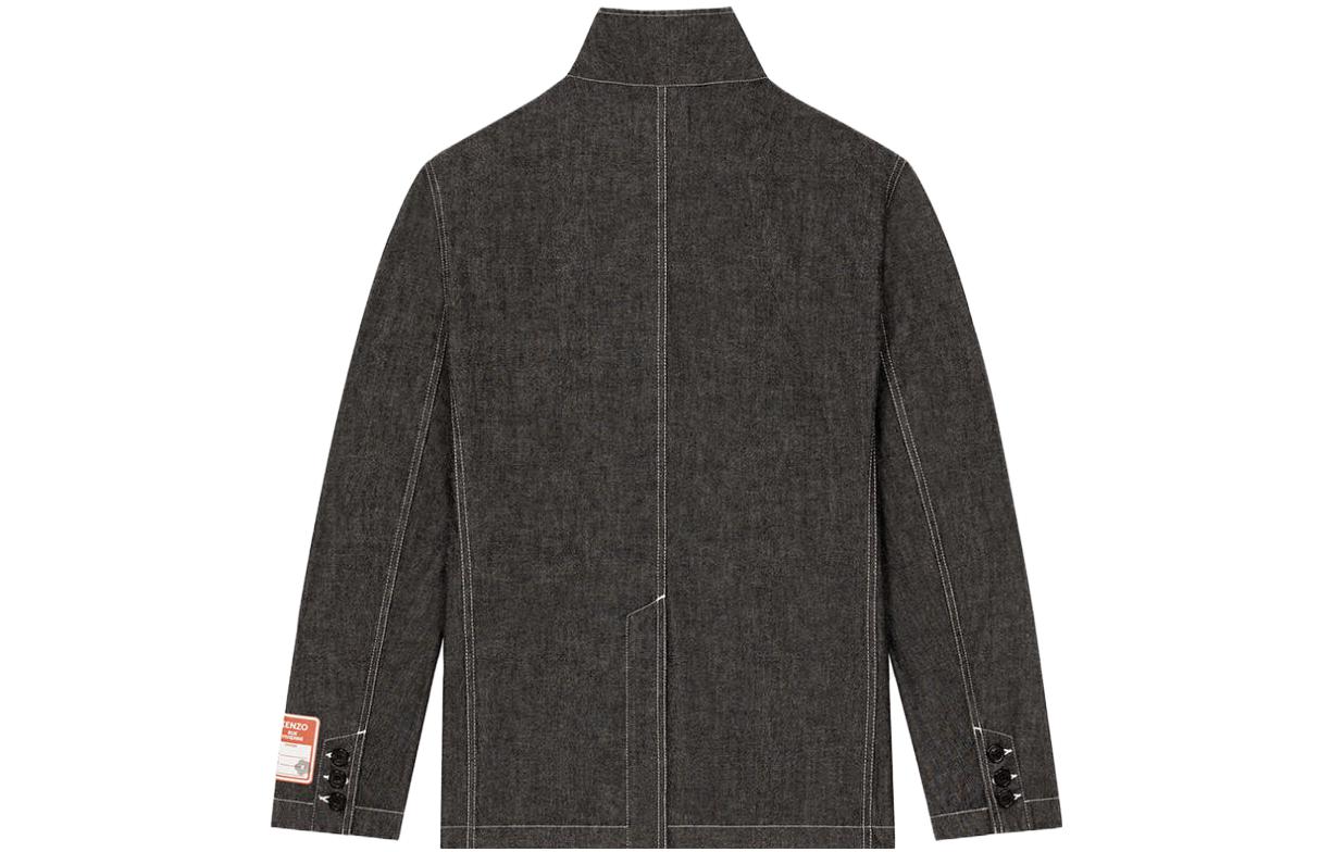 KENZO SS23  Black Grey Contrast-Stitch Denim Jacket FD55DV2116Y1-BM 圖 3