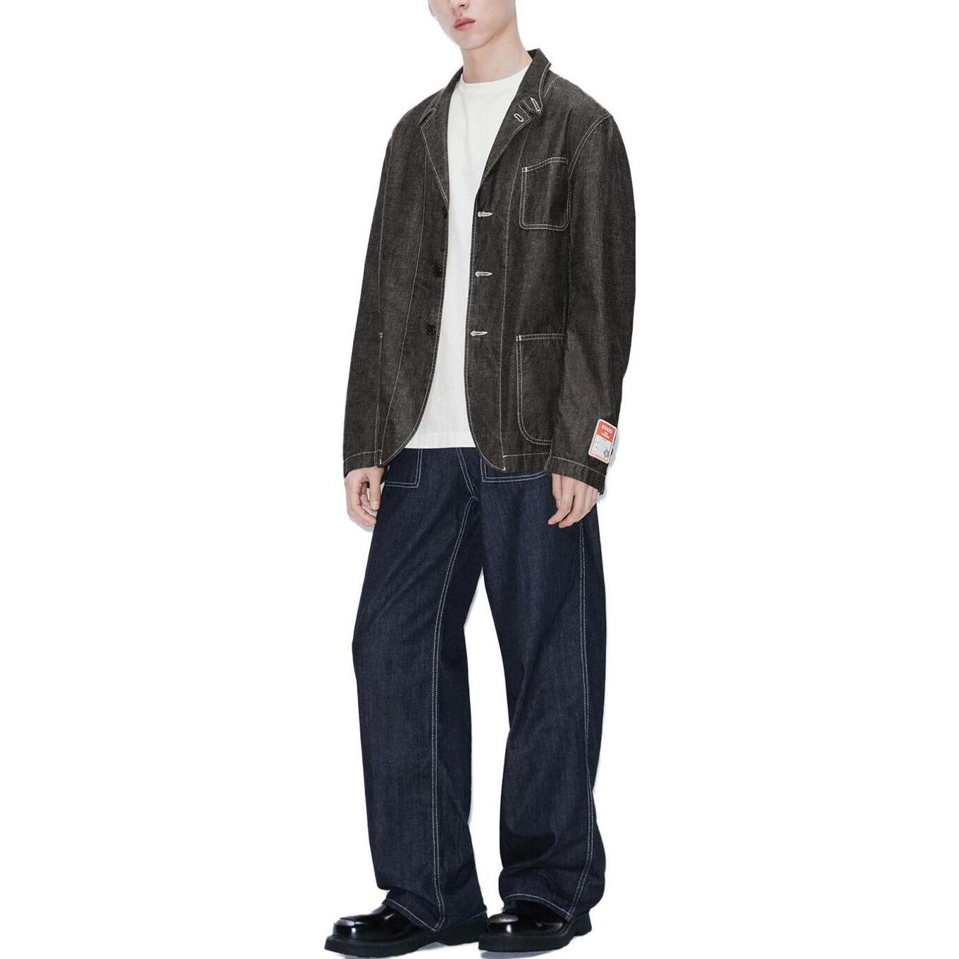 KENZO SS23  Black Grey Contrast-Stitch Denim Jacket FD55DV2116Y1-BM 圖 4