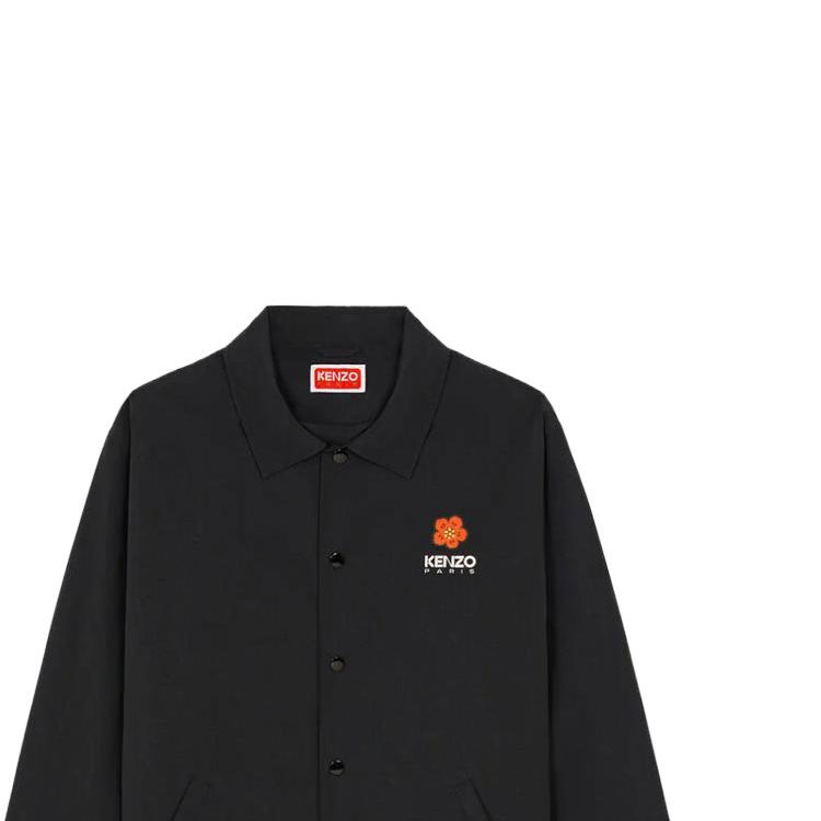 Shop KENZO SS23  Black Jacket with Boke Flower Print and Letter Design. FD55BL0619NT-99