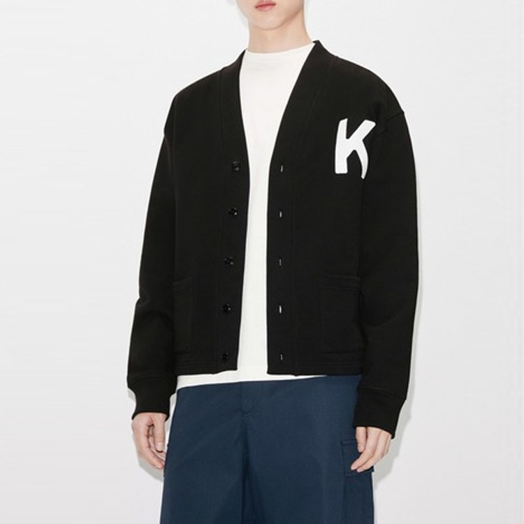 Details for KENZO SS23 Sweater Hitam Rajut dengan Rekaan Gajah. FD65SW0484ME-99J