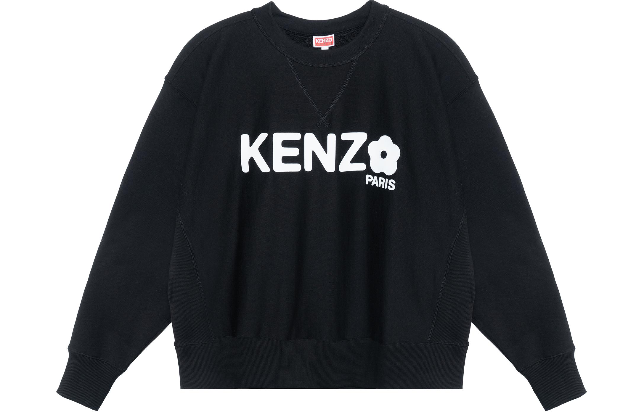 KENZO SS23  Black Logo Crewneck Long Sleeve Sweatshirt FD55SW4844MF-99