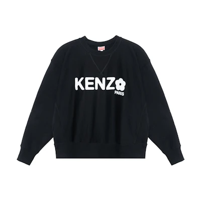KENZO SS23 Black Logo Crewneck Long Sleeve Sweatshirt FD55SW4844MF-99