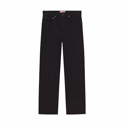KENZO SS23 Black Straight-Leg Mid-Rise Casual Jeans. FD55DP1016C1-BM