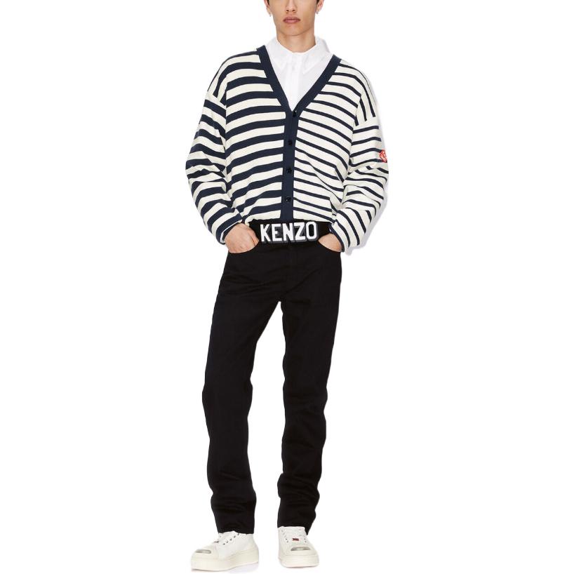 Shop KENZO SS23  Black Straight-Leg Mid-Rise Casual Jeans. FD55DP1016C1-BM