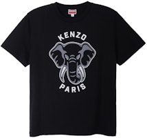 KENZO SS23 Black T-Shirt with Elephant Graphic Print. FD65TS0064SG-99J KENZO SS23 Black T-Shirt with Elephant Graphic Print. FD65TS0064SG-99J