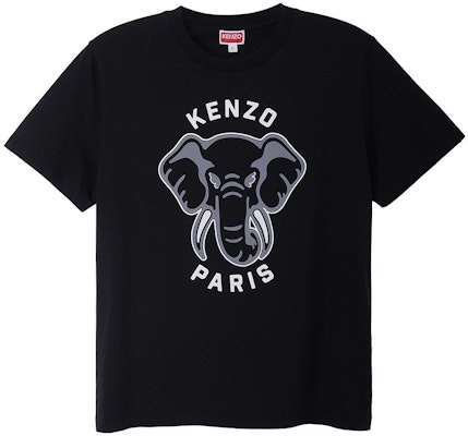 KENZO SS23 Kaos Hitam dengan Cetak Grafis Gajah. FD65TS0064SG-99J Order KENZO SS23 Kaos Hitam dengan Cetak Grafis Gajah. FD65TS0064SG-99J