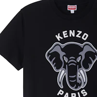 Details for KENZO SS23 Kaos Hitam dengan Cetak Grafis Gajah. FD65TS0064SG-99J