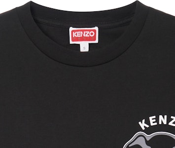 KENZO SS23 Kaos Hitam dengan Grafis Gajah Solid. FD65TS0024SO-99J 1