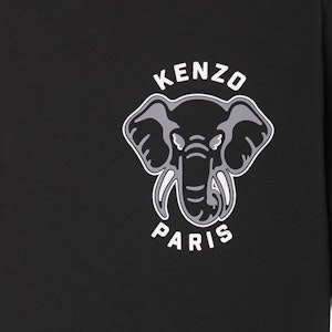 KENZO SS23 Kaos Hitam dengan Grafis Gajah Solid. FD65TS0024SO-99J 2