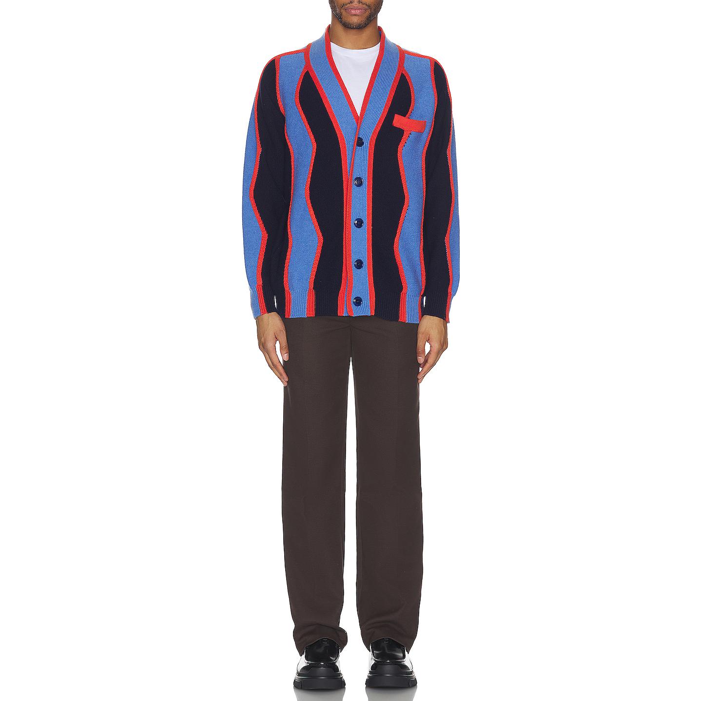 KENZO SS23  Blue Black Colorblock Striped Knit Sweater Long Sleeve. FD55CA3533CK-77 圖 4