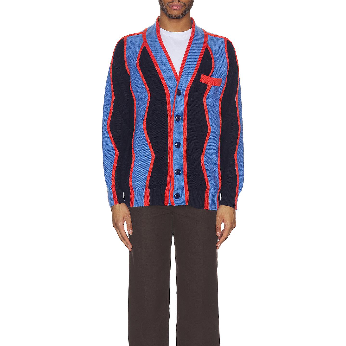 KENZO SS23  Blue Black Colorblock Striped Knit Sweater Long Sleeve. FD55CA3533CK-77 圖 5