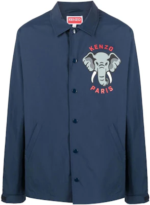 KENZO 春夏23 蓝色大象印花纽扣夹克 FD55BL0619NC-77 Order KENZO 春夏23 蓝色大象印花纽扣夹克 FD55BL0619NC-77