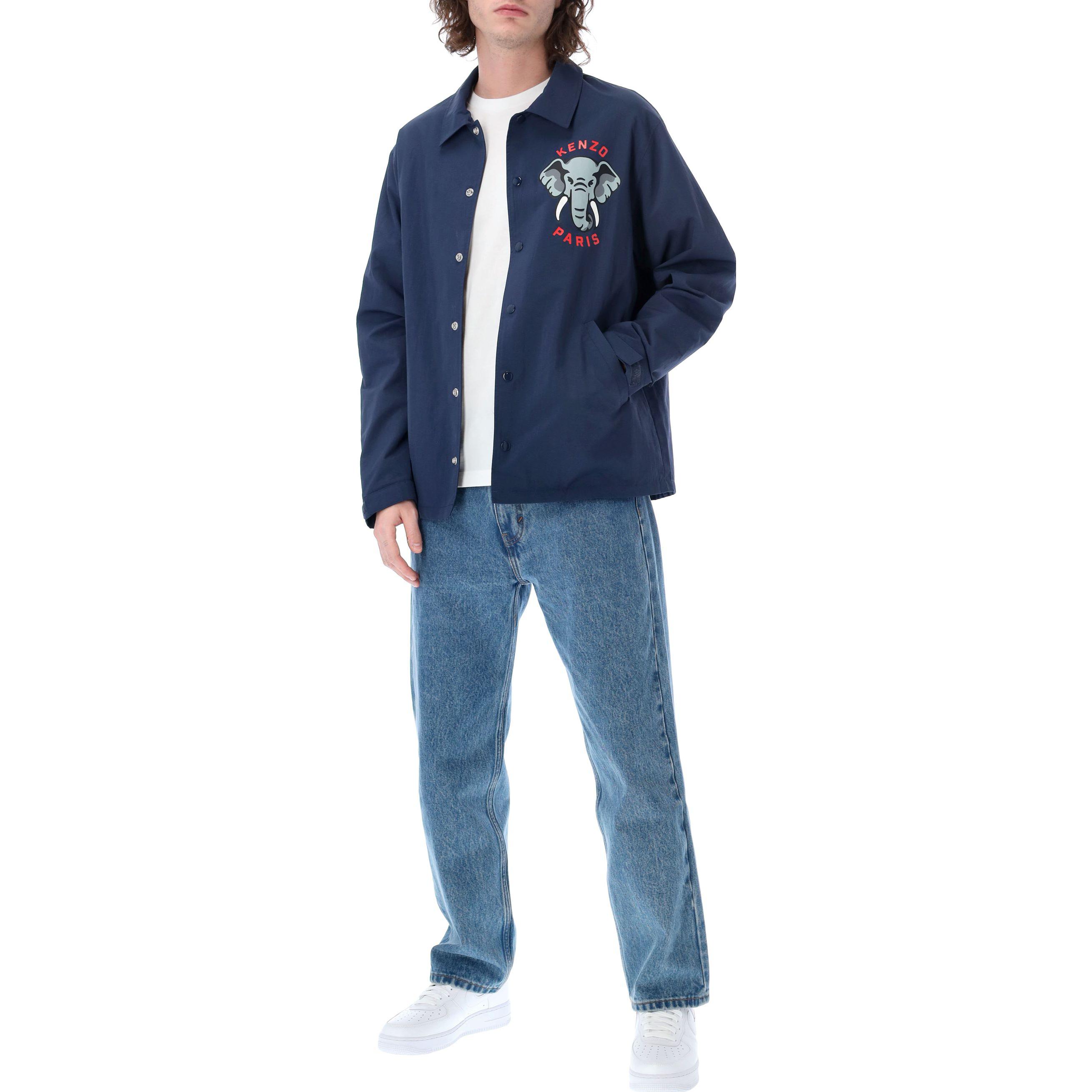 Lookbook KENZO 春夏23 蓝色大象印花纽扣夹克 FD55BL0619NC-77