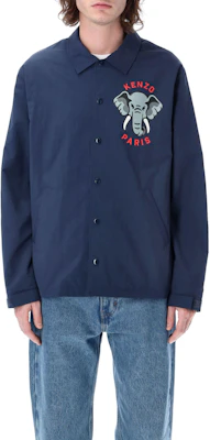 KENZO 春夏23 蓝色大象印花纽扣夹克 FD55BL0619NC-77 Shop KENZO 春夏23 蓝色大象印花纽扣夹克 FD55BL0619NC-77