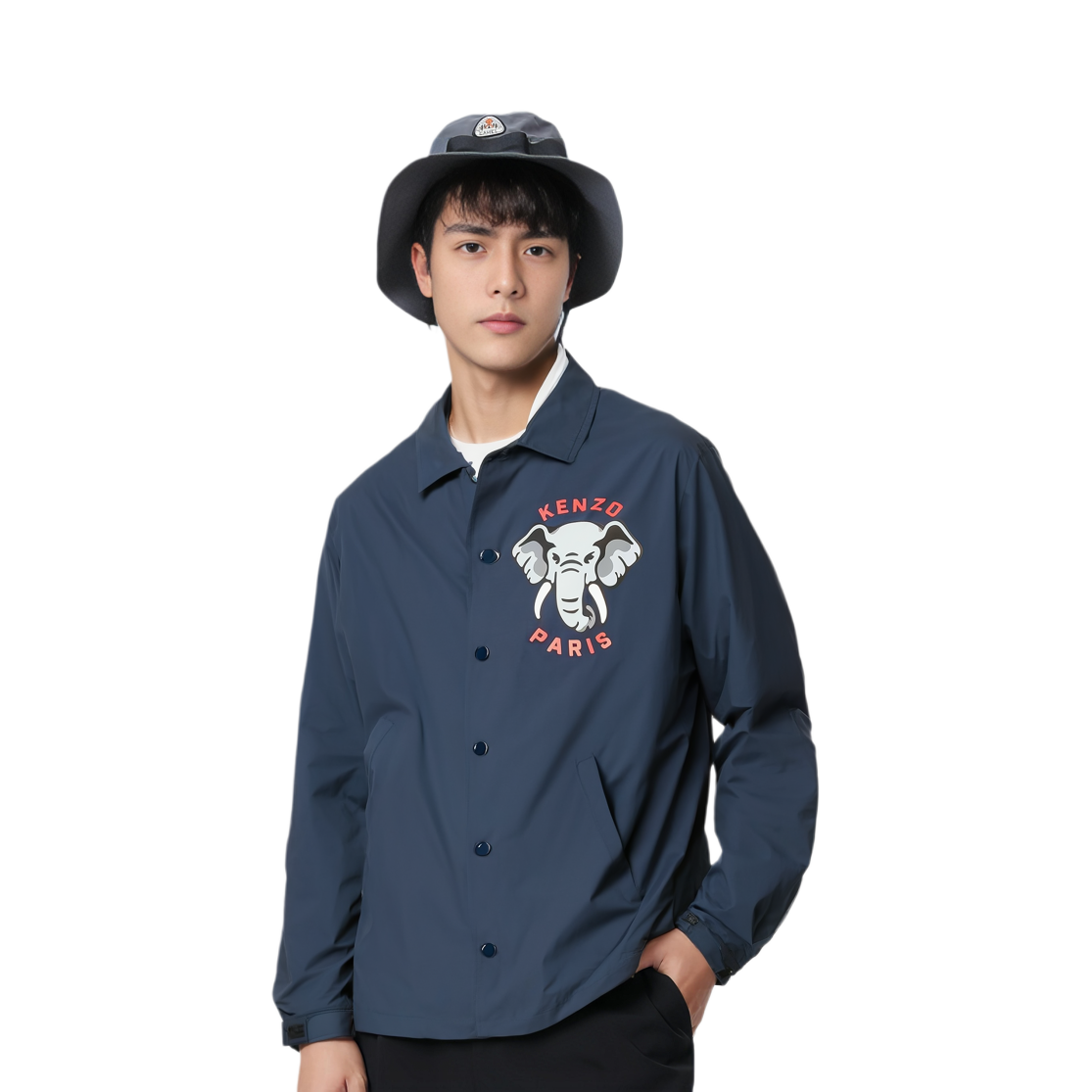 Details for KENZO 春夏23 蓝色大象印花纽扣夹克 FD55BL0619NC-77