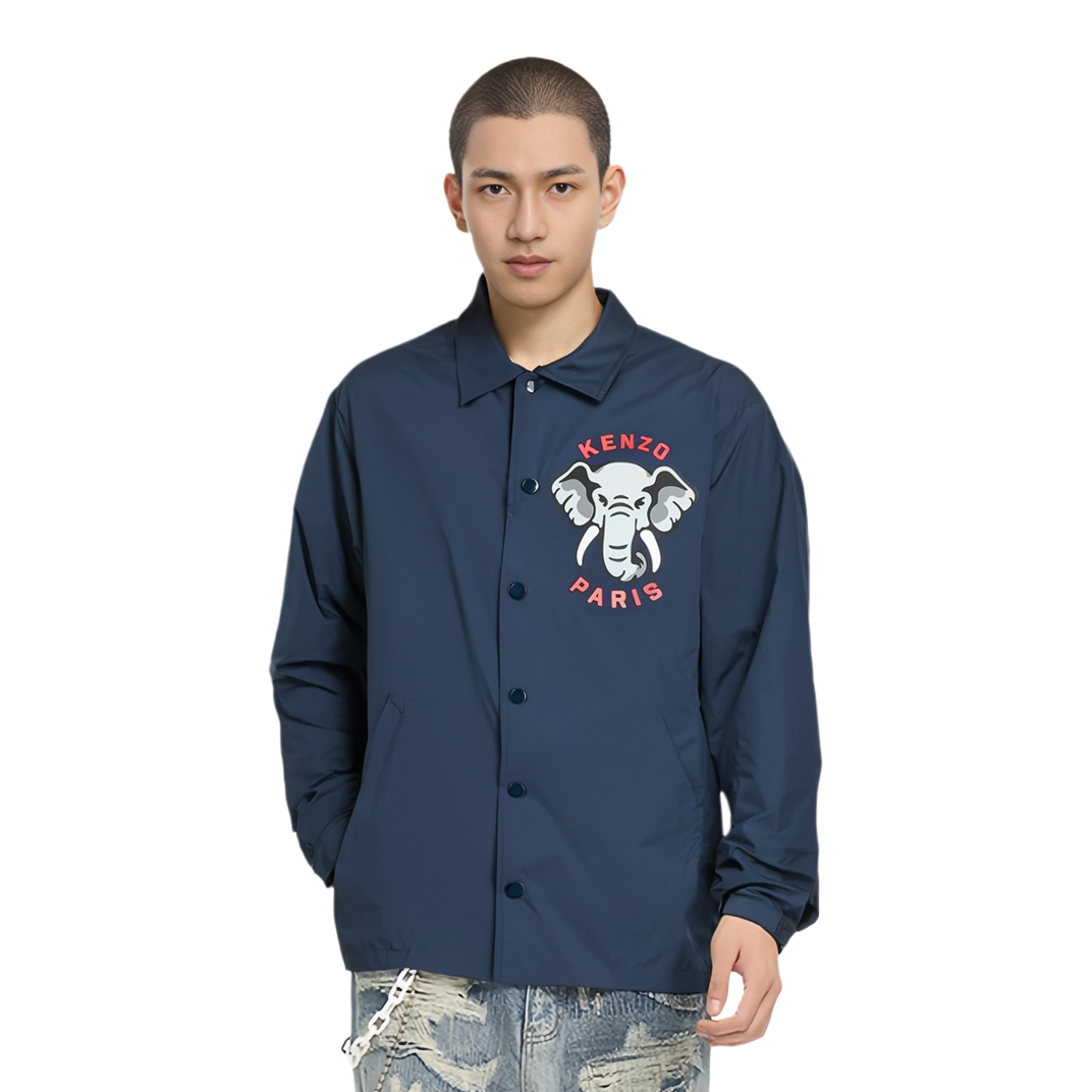 Sizing KENZO 春夏23 蓝色大象印花纽扣夹克 FD55BL0619NC-77