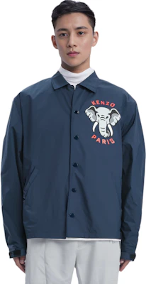 KENZO 春夏23 蓝色大象印花纽扣夹克 FD55BL0619NC-77 Cheap KENZO 春夏23 蓝色大象印花纽扣夹克 FD55BL0619NC-77