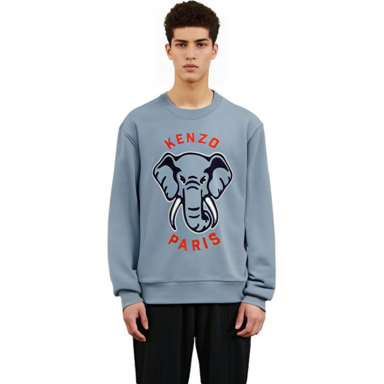 KENZO SS23  Blue Elephant Print Crewneck Sweatshirt. FD65SW0474MF-69 圖 4