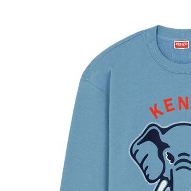 KENZO SS23  Blue Elephant Print Crewneck Sweatshirt. FD65SW0474MF-69 圖 5