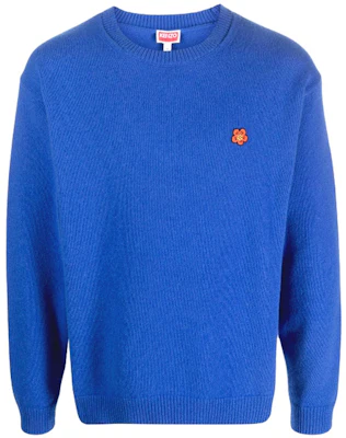 KENZO SS23 Baju Sejuk Biru Longgar dengan Sulaman Bunga. FD65PU4193LC-71 Buy KENZO SS23 Baju Sejuk Biru Longgar dengan Sulaman Bunga. FD65PU4193LC-71