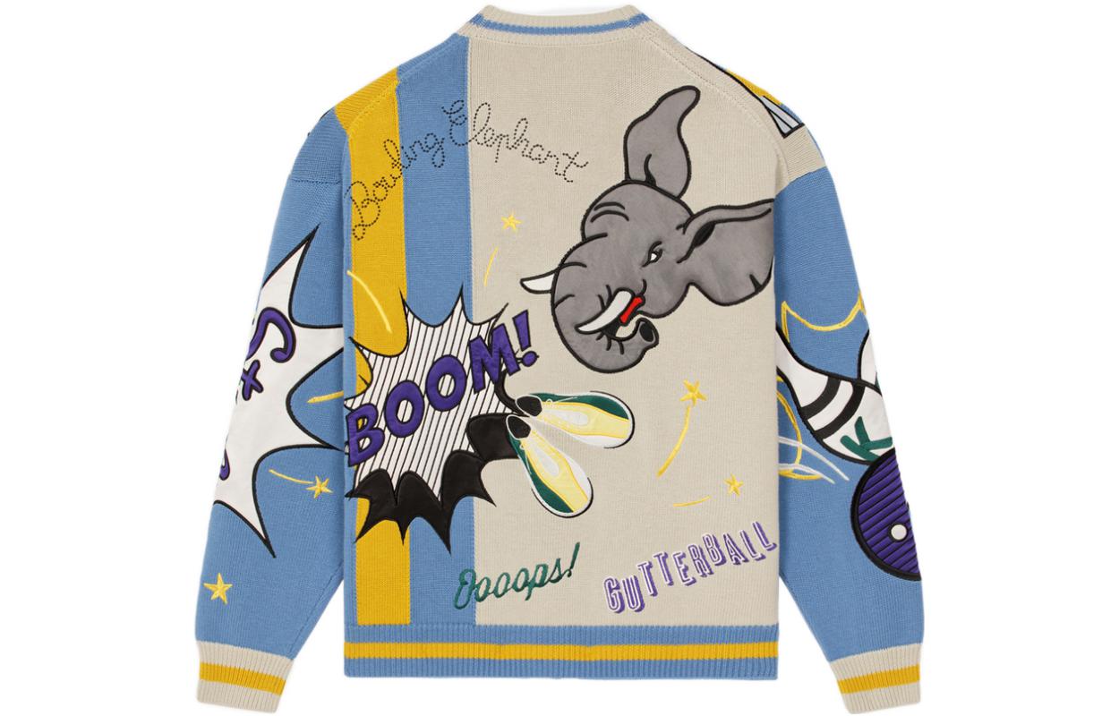 KENZO SS23  Blue V-Neck Sweater with Letter Animal Intarsia Design. FD55CA3623CM-69 圖 3