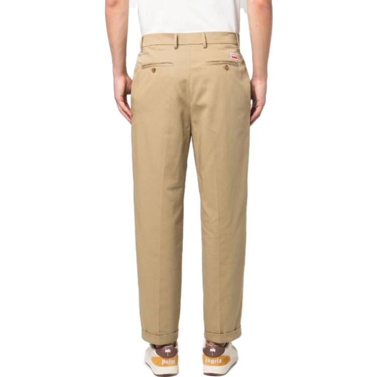 Sizing KENZO SS23  Brown Solid Straight-Leg Casual Pants FD65PA2059CA-13