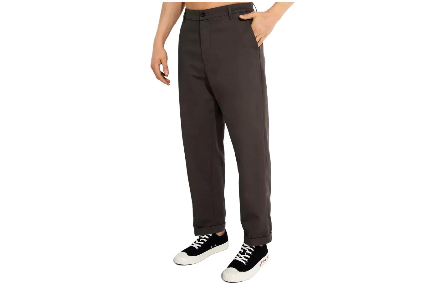 KENZO SS23  Brown Straight-Leg Loose Fit Casual Pants. FC65PA2059RL-51