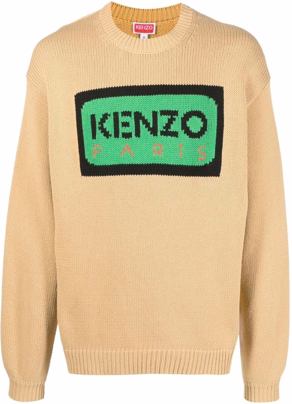 kenzo-ss-23-contrast-logo-letter-patch-sweater-khaki-color-fd-55-pu-3833-la-11
