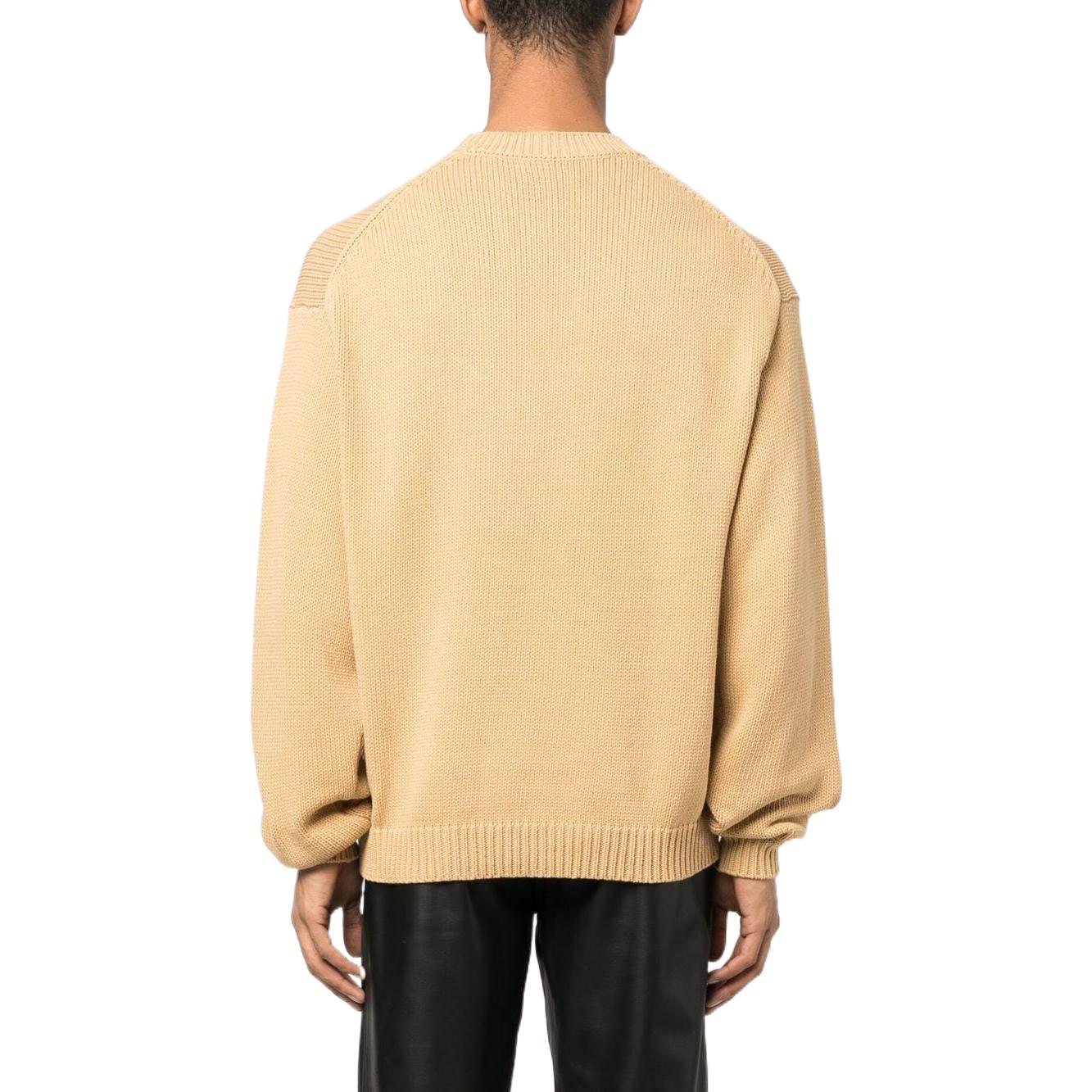 Shop KENZO SS23 Suéter con Parche de Logo en Contraste Color Caqui. FD55PU3833LA-11