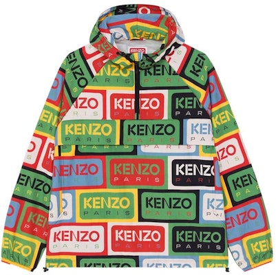 KENZO SS23 Floral Half-Zip Logo Print Hooded Windbreaker. FD55BL0539NG-MU Order KENZO SS23 Floral Half-Zip Logo Print Hooded Windbreaker. FD55BL0539NG-MU