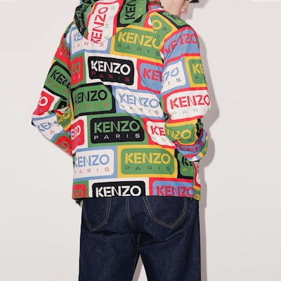 KENZO SS23 Floral Half-Zip Logo Print Hooded Windbreaker. FD55BL0539NG-MU Purchase KENZO SS23 Floral Half-Zip Logo Print Hooded Windbreaker. FD55BL0539NG-MU