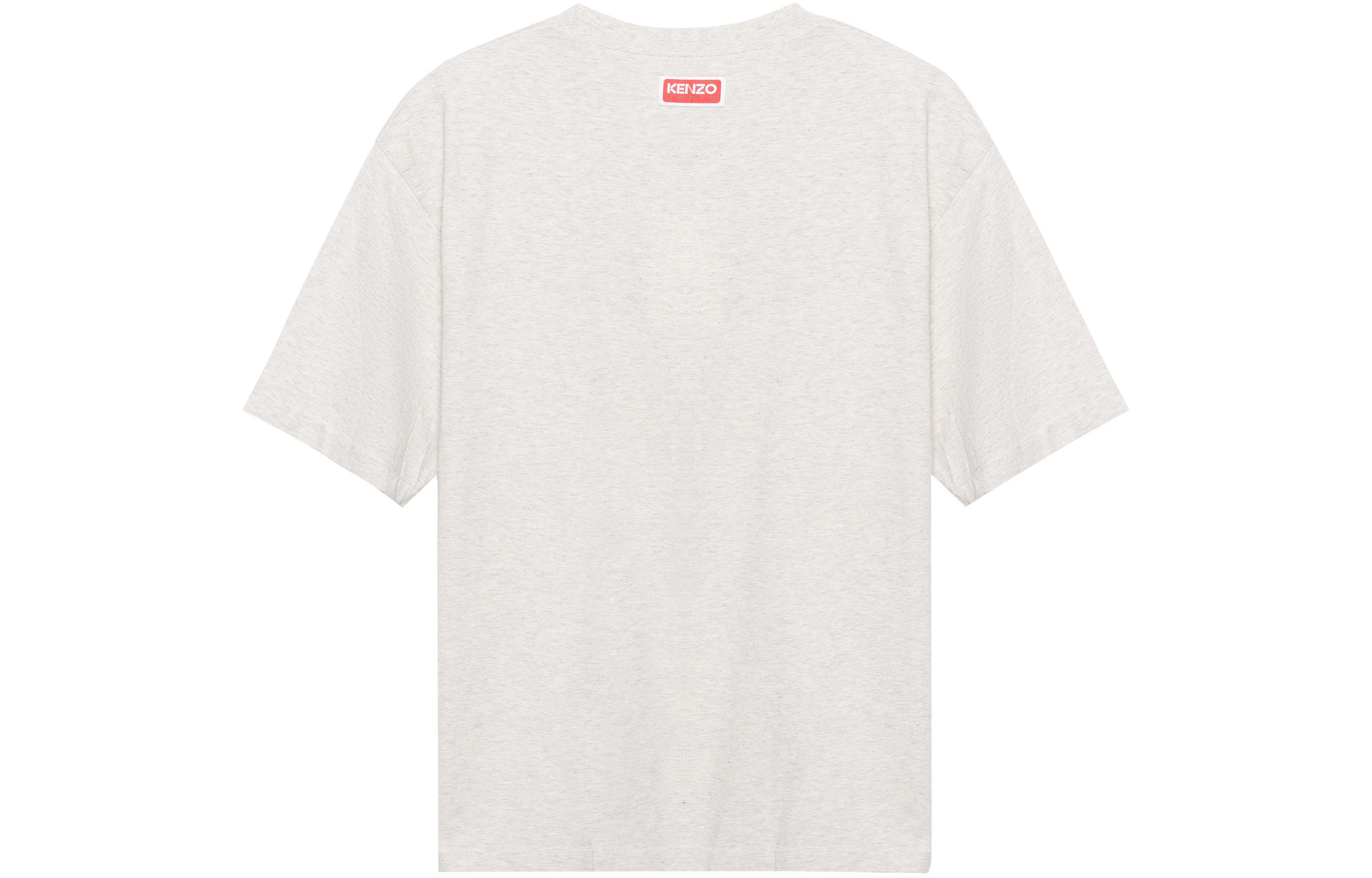 Lookbook KENZO SS23 花卉标志印花圆领T恤 浅灰色 FD55TS4454SO-93