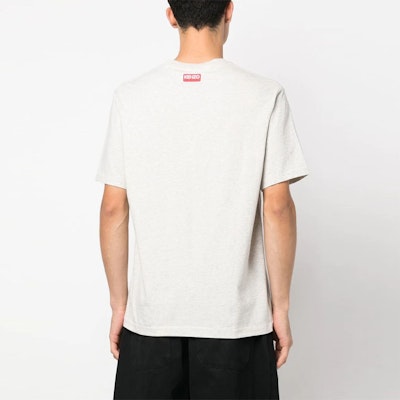 KENZO SS23 花卉标志印花圆领T恤 浅灰色 FD55TS4454SO-93 Purchase KENZO SS23 花卉标志印花圆领T恤 浅灰色 FD55TS4454SO-93