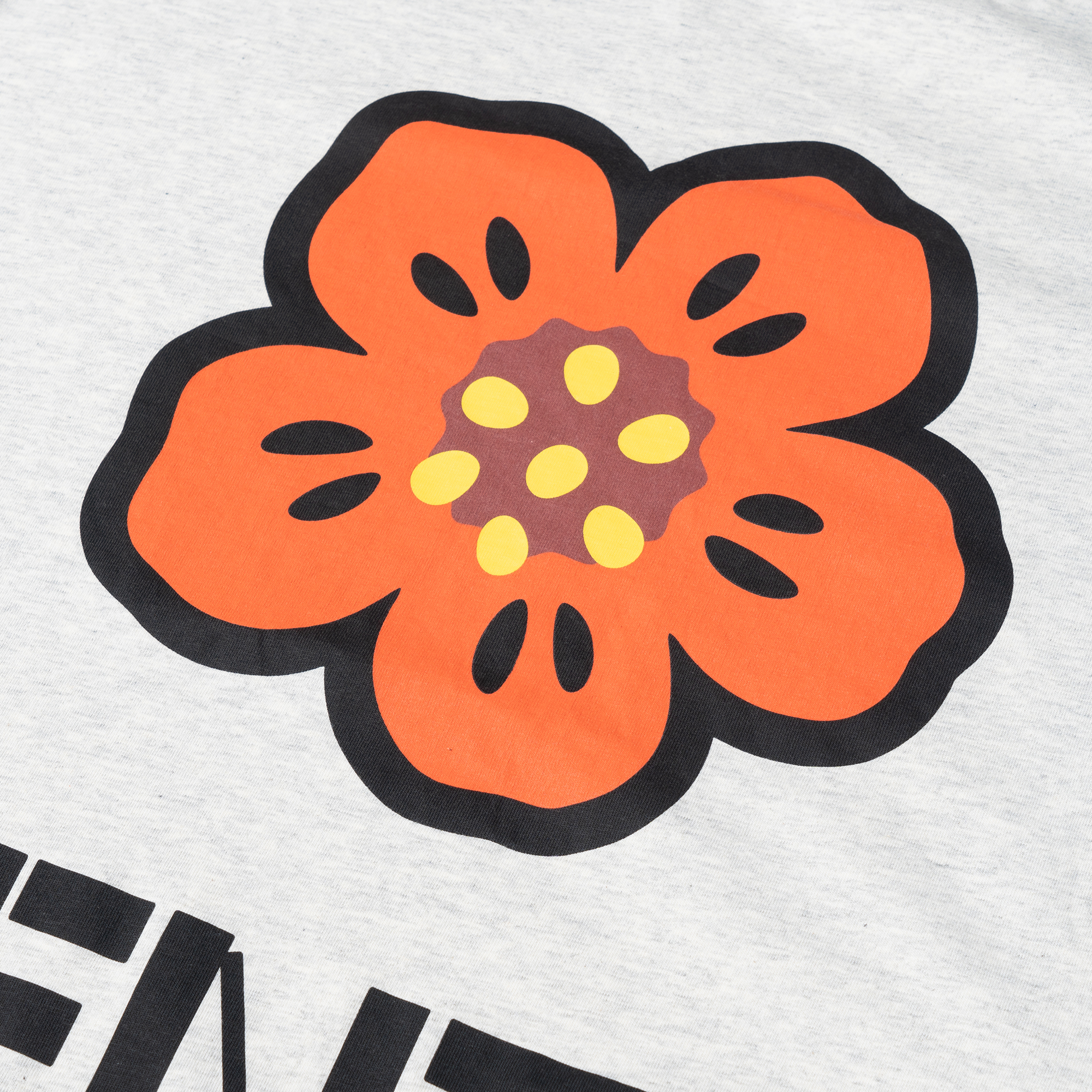 Cheap KENZO SS23 花卉标志印花圆领T恤 浅灰色 FD55TS4454SO-93