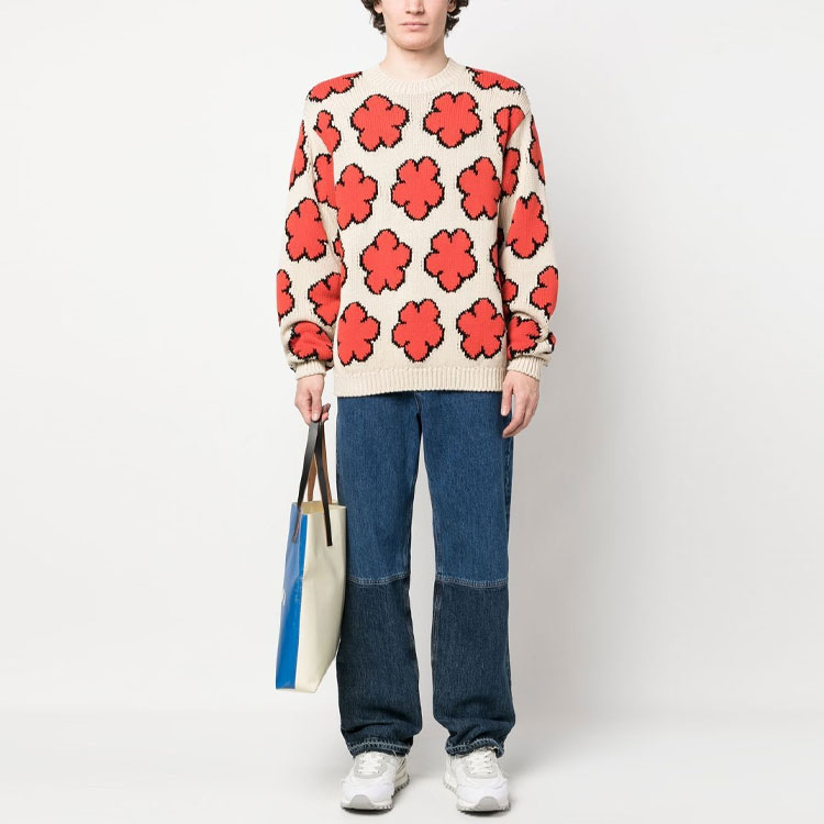 KENZO SS23  Floral Pattern Crewneck Knit Sweater Beige. FD55PU3563CI-03 圖 3