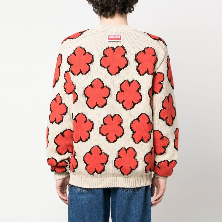 KENZO SS23  Floral Pattern Crewneck Knit Sweater Beige. FD55PU3563CI-03 圖 4