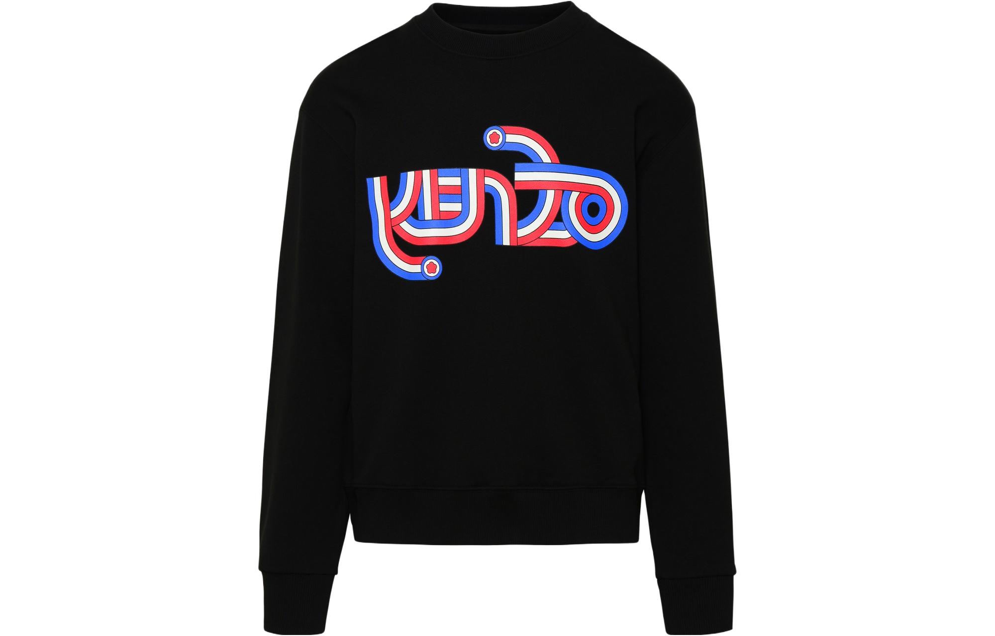 Order KENZO SS23 Sudadera Negra Cuello Redondo con Estampado Geométrico FD65SW0724MG99J