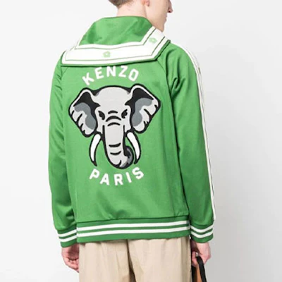 KENZO SS23 Green Elephant Print Bomber Jacket FD55SW4654IE-57 Shop KENZO SS23 Green Elephant Print Bomber Jacket FD55SW4654IE-57