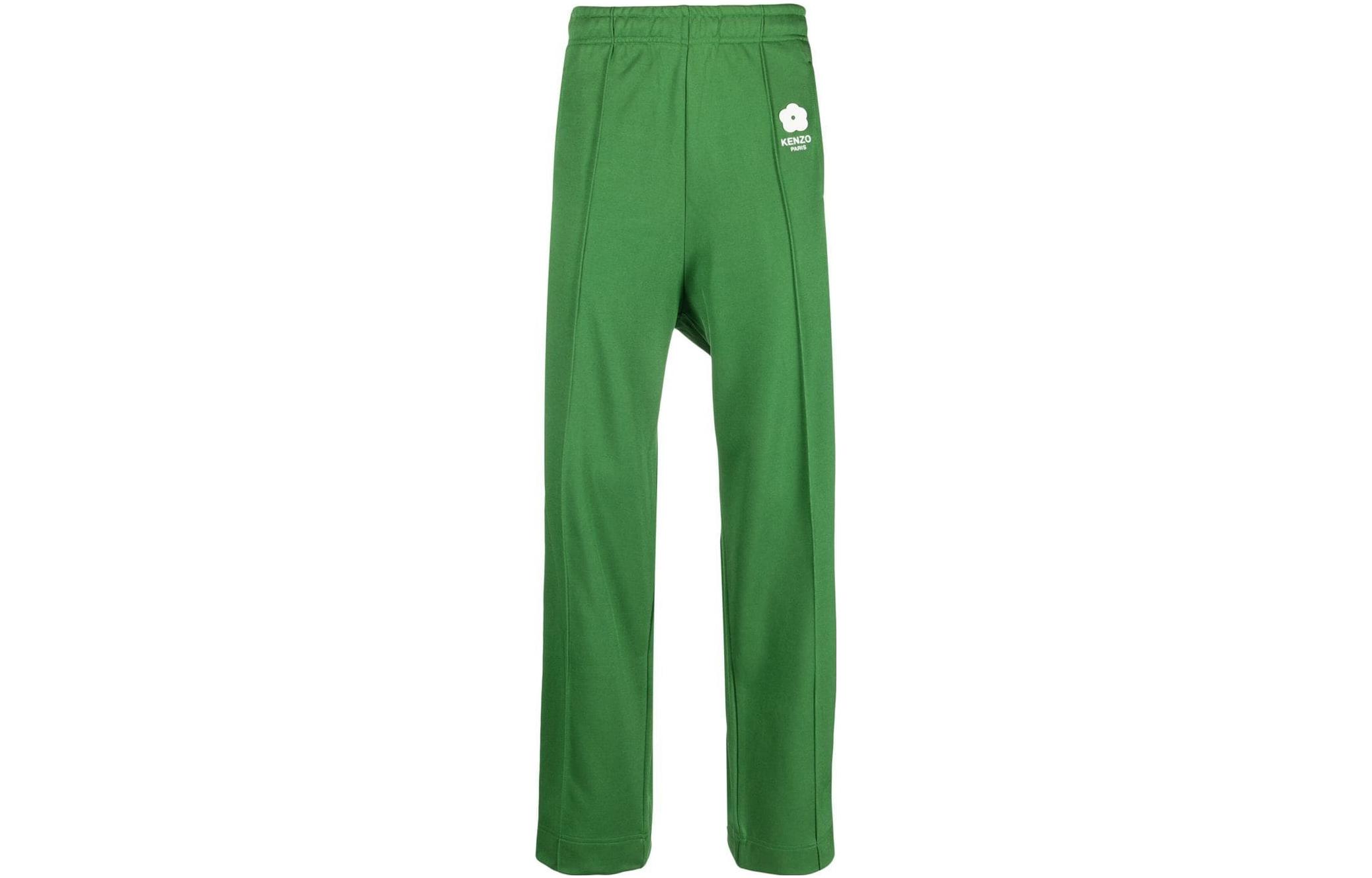 Order 겐조 SS23 그린 로고 프린트 스트레이트 핏 캐주얼 스웨트팬츠. FD55PA7474IE-57